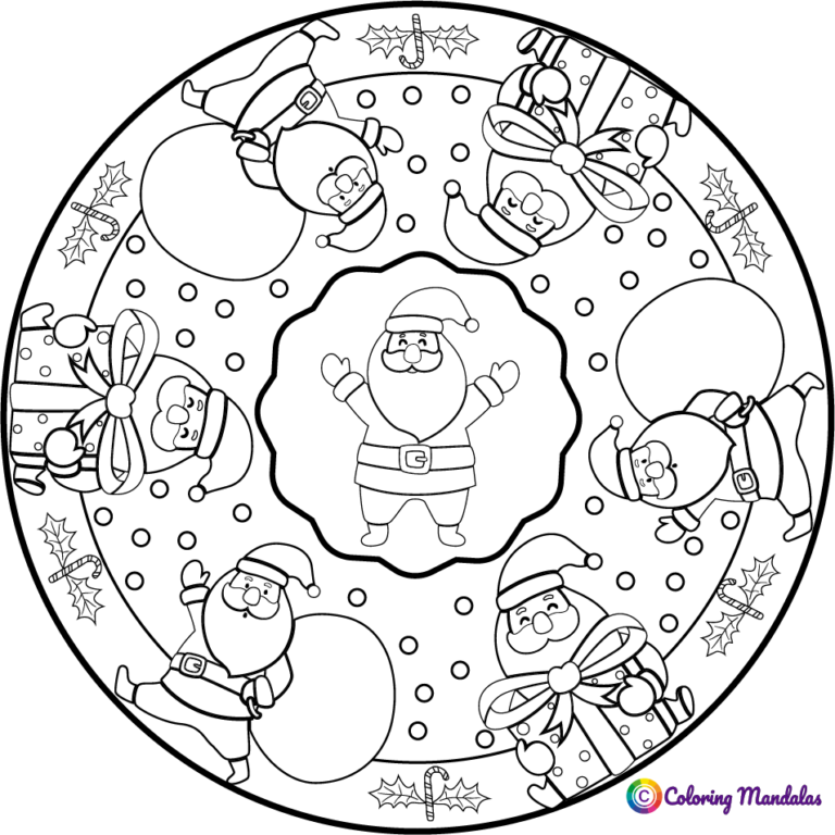 Christmas Mandala coloring page 09 - Christmas Mandalas