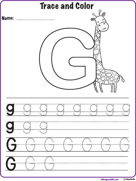 alphabet letter g worksheets for kids