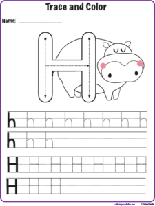 worksheet alphabet letter H