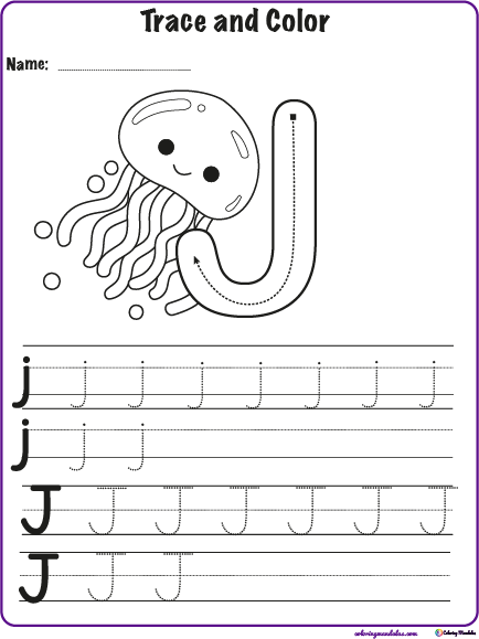 worksheet for kids alphabet letter J