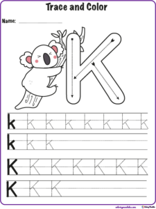 alphabet letter k worksheets for kids