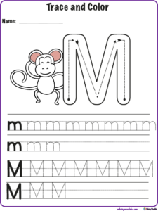 worksheet for kids alphabet letter M