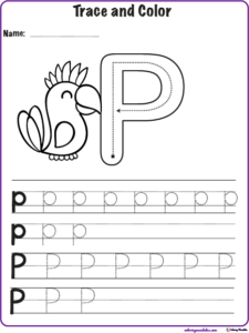 worksheet for kids alphabet letter p