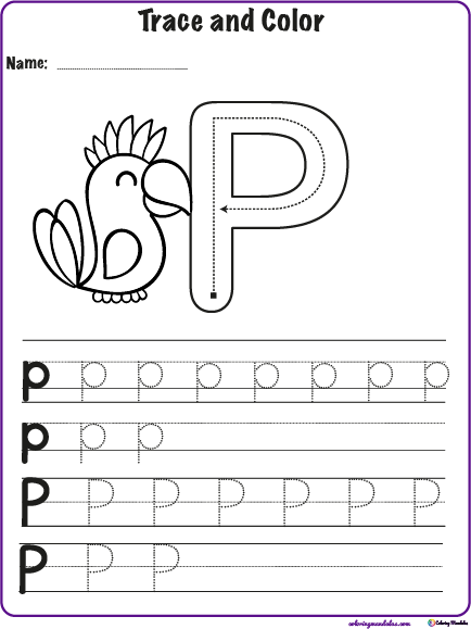 worksheet for kids alphabet letter p