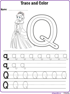 worksheet alphabet letter Q