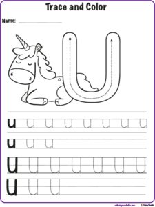 worksheet for kids letter U