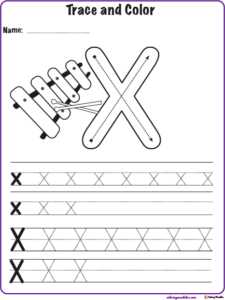 worksheet for kids alphabet letter x
