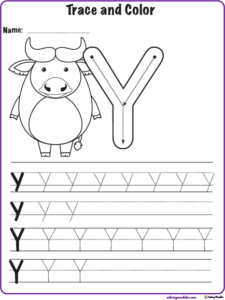 worksheet for kids letter Y