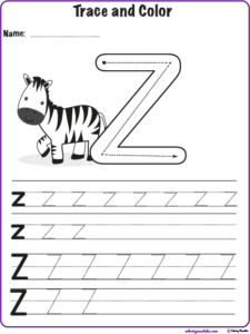 worksheet for kids letter z