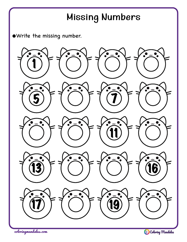 missing number worksheet 06 math worksheet