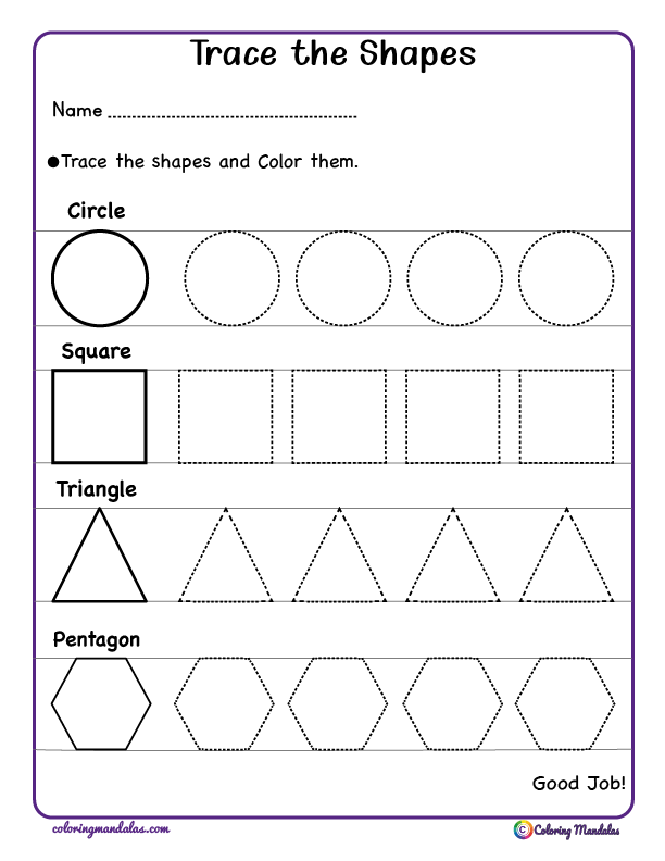 shapes worksheets for kids