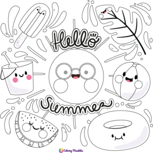 coloring page summer