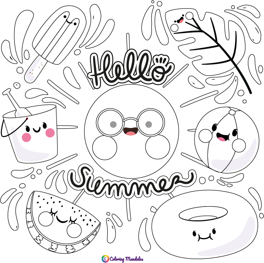 coloring page summer